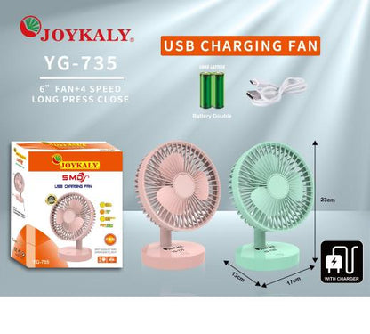Joykaly YG-735 Rechargeable Multiple Modes Portable Desk / Table Fan