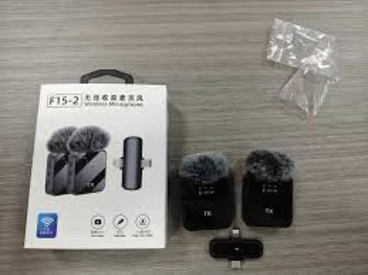 F11-2 Wireless Microphone Connector 3 in 1 Hands Free Reporting Wireless Lapel Microphone for Mobile Phone Street Interview