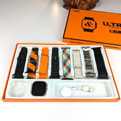 Y80 Ultra Smartwatch With 8 Strap